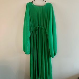 ZARA - FLOWY MIDI DRESS - green - size M-L